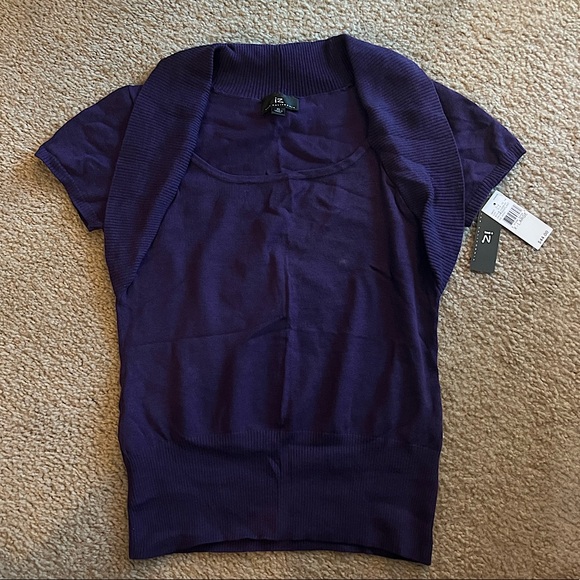 Women’s Deep Purple Scoop Neck Sweater - Picture 1 of 6